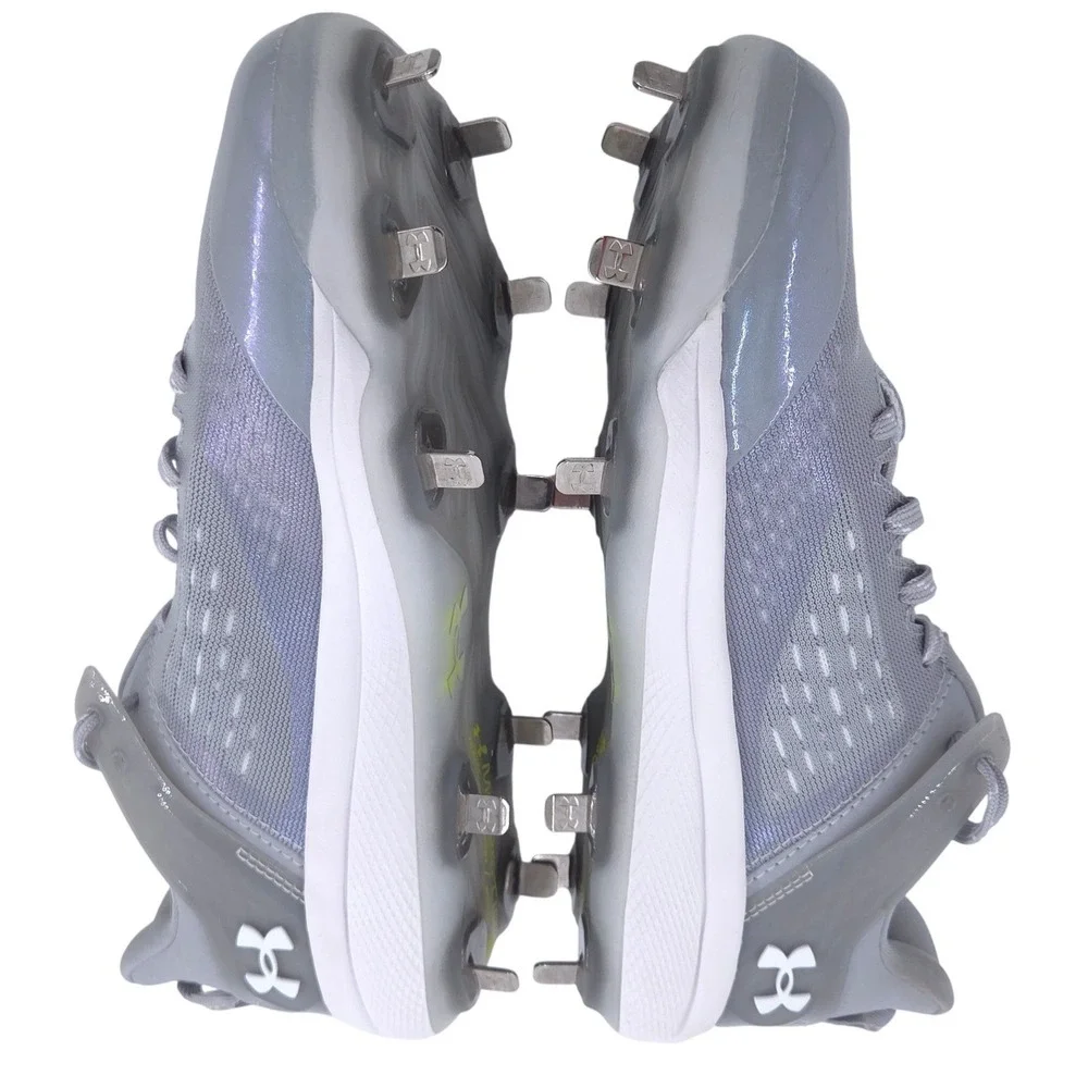 Under Armour Yard Low MT Baseball Cleats Men 7.5 Gray Shoe Lightweight Metal NEW